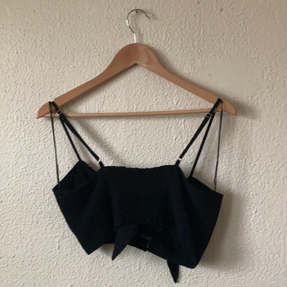 Skylar + Madison Tie Front Crop Festival Tank Black Large - Picture 13 of 13